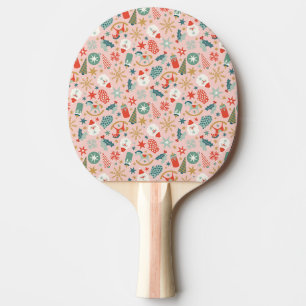 Retro-Pastell-Weihnachten Tischtennis Schläger