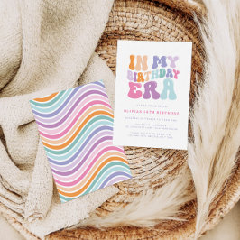 Retro Pastellfarben Moderne Geburtstagszeit Einladung