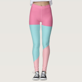 Retro-Pastellfarben Rosa, Aquamarin gelb Leggings