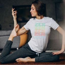 Retro Pastellfarben ZEN Farbenfrohe Gefälle Yoga T-Shirt