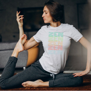 Retro Pastellfarben ZEN Farbenfrohe Gefälle Yoga T-Shirt