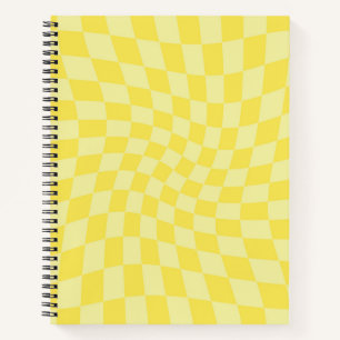 Retro Pastellgelbe Karos verschleiert Notizbuch