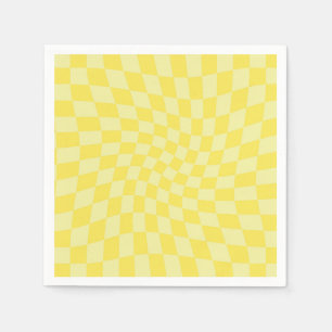 Retro Pastellgelbe Karos verschleierte Karton Serviette