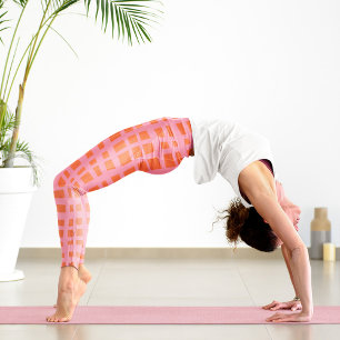 Retro Pastellrosa Muster Leggings