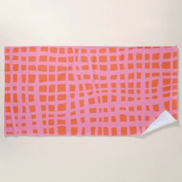 Retro Pastellrosa Muster Strandtuch