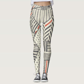 Retro-Patchwork: Abstrakte geometrische Gestaltung Leggings
