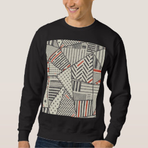 Retro-Patchwork: Abstrakte geometrische Gestaltung Sweatshirt