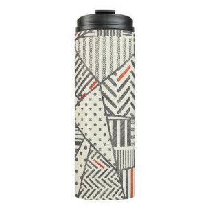 Retro-Patchwork: Abstrakte geometrische Gestaltung Thermosbecher