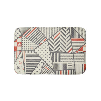 Retro-Patchwork: Abstraktes geometrisches Design Badematte