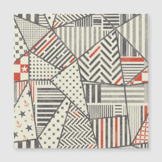 Retro-Patchwork: Abstraktes geometrisches Design Magnetkarte