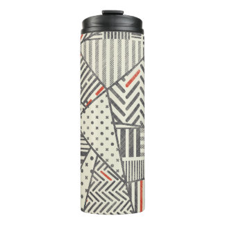 Retro-Patchwork: Abstraktes geometrisches Design Thermosbecher