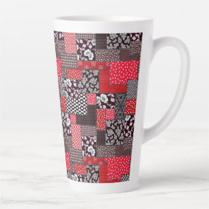 Retro-Patchwork-Blumen-Quilt-Muster Milchtasse
