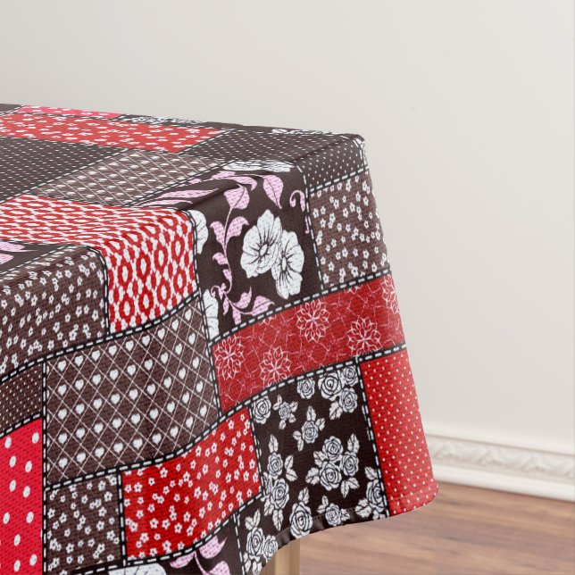 Retro-Patchwork-Blumen-Quilt-Muster Tischdecke (Beispiel)