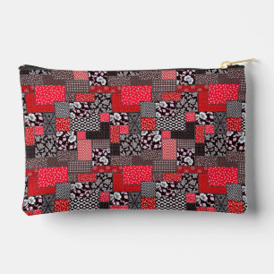 Retro-Patchwork-Blumen-Quilt-Muster Zubehörtasche