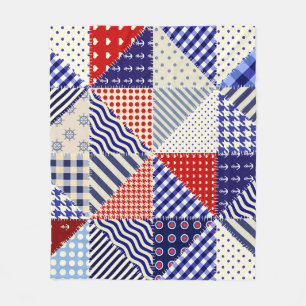 Retro-Patchwork-Dreiecke im maritimen Stil Fleecedecke