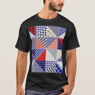 Retro-Patchwork-Dreiecke im maritimen Stil T-Shirt