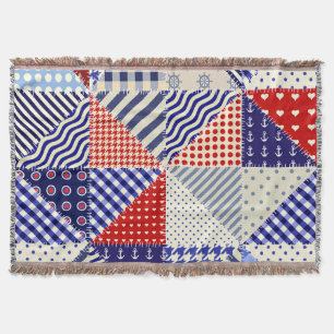 Retro Patchwork Dreiecke Nautic Style Decke