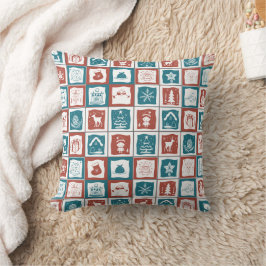 Retro Patchwork Stil Feierliche Weihnachten Kissen