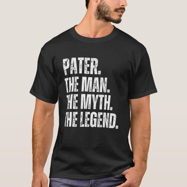 Retro Pater the Man the Myth the Legend Pops Prese T-Shirt (Vorderseite)