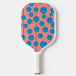 Retro Patriot Smiley Gesicht Pickleball Schläger