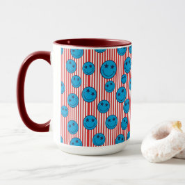 Retro Patriot Smiley Gesicht Tasse