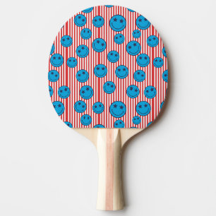 Retro Patriot Smiley Gesicht Tischtennis Schläger