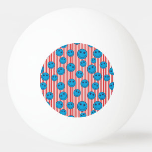 Retro Patriot Smiley Gesicht Tischtennisball