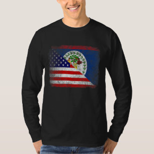 Retro Patriotic American Belize Flag erschüttert T-Shirt