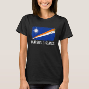 Retro Patriotic Men Women Marshall Islands Flag Di T-Shirt