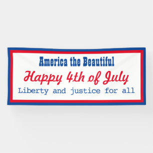 Retro Patriotic Red Blue White Happy 4. Juli Banner