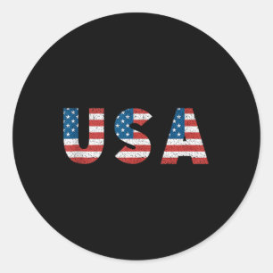 Retro Patriotic US National American Flag 20. Ja Runder Aufkleber