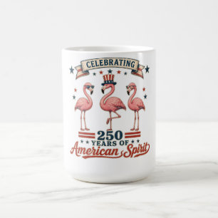 Retro patriotischer Flamingo 250 Jahre amerikanisc Kaffeetasse