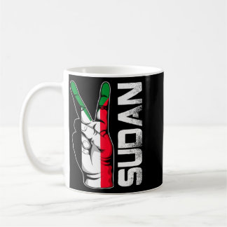 Retro Patriotischer Sieg Sudan-Flagge Finger Kaffeetasse