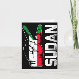 Retro Patriotischer Sieg Sudan-Flagge Finger Karte