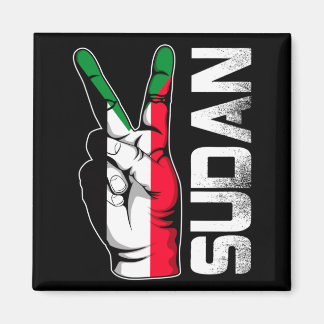 Retro Patriotischer Sieg Sudan-Flagge Finger Magnet