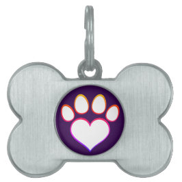 Retro Paw Print mit Herz Tiermarke