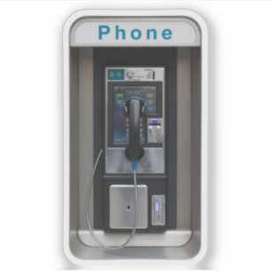 Retro Payphone Design, Vintage Telefonkabine Art Aufkleber