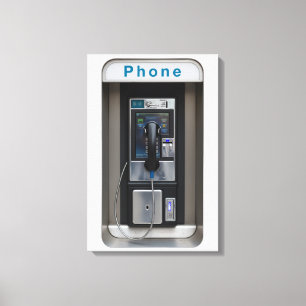 Retro Payphone Design, Vintage Telefonkabine Art Leinwanddruck