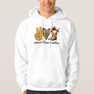 Retro Peace Liebe Rodeo Cowboy Boots Western Count Hoodie