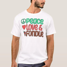 Retro Peace, Liebe, Schokoladenfondue T-Shirt