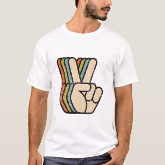Retro Peace Sign / Fingers T-Shirt