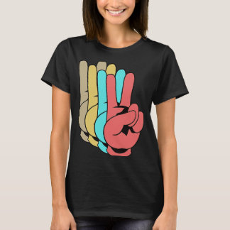 Retro Peace Sign Liebe 60er 70er Jahre T-Shirt