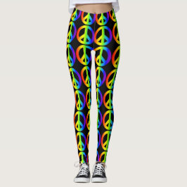 Retro Peace Sign Neon Leggings