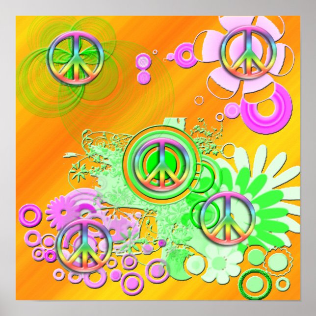 Retro Peace Sign Poster (Vorne)