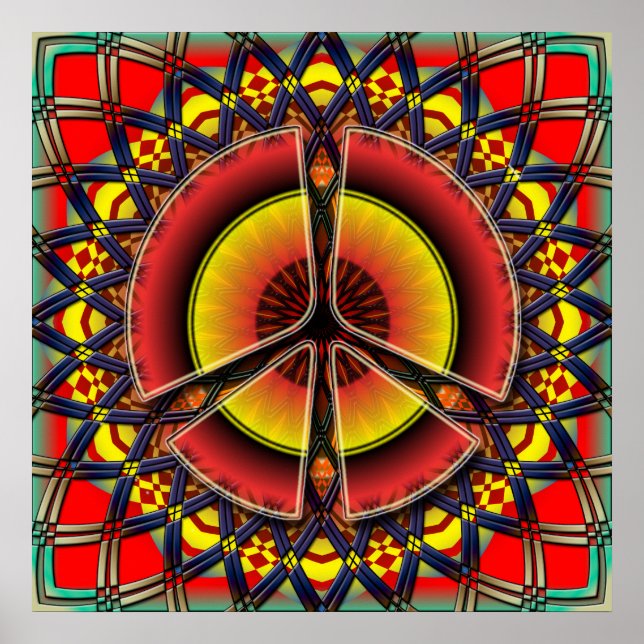 RETRO PEACE SIGN POSTER DRUCK (Vorne)
