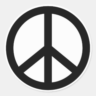 Retro Peace Sign Round Aufkleber