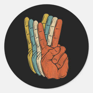 Retro Peace Vintag 60er Jahre 70er Hippie Runder Aufkleber
