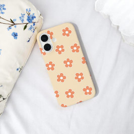 Retro Peach floral Whimsical Preppy Hippie Spring iPhone 16 Hülle