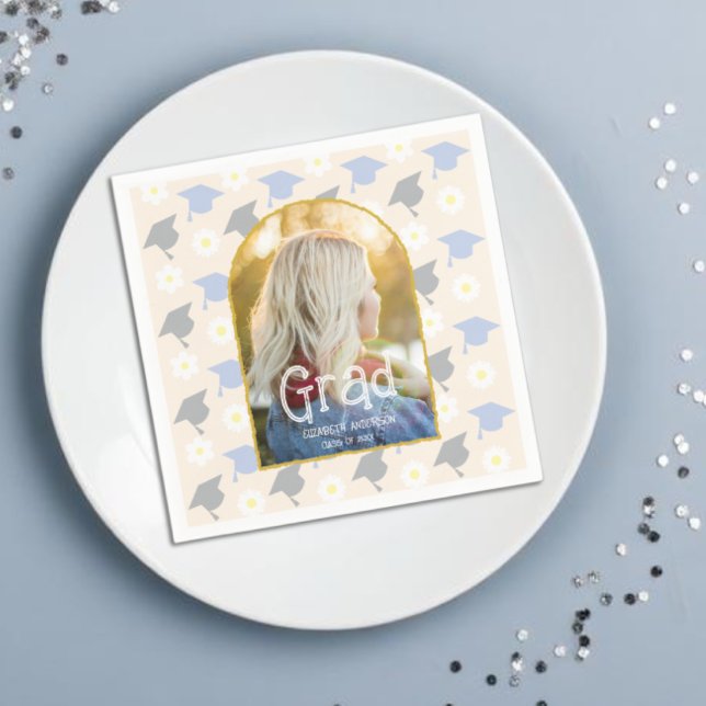 Retro Peach Graduation Serviette (Von Creator hochgeladen)