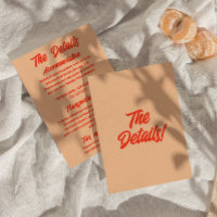 Retro Peach Minimal Spaß Moderne Hochzeiten Detail